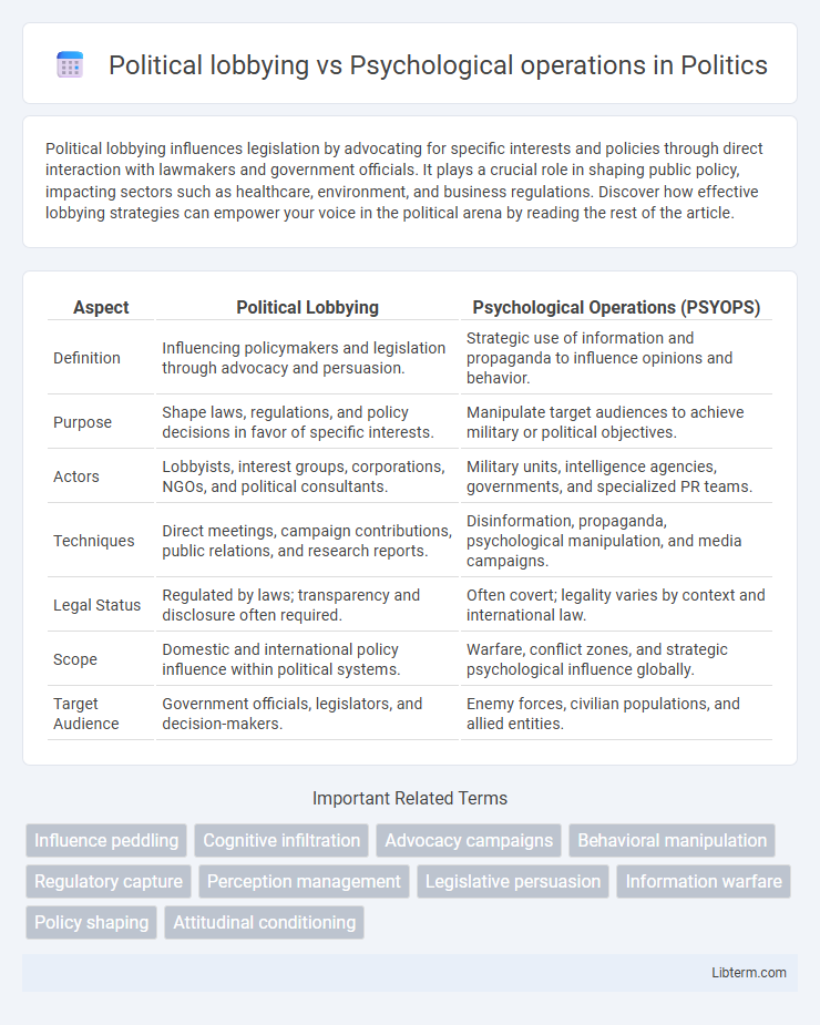 Psychological operations vs Political lobbying in Politics - What is The Difference?