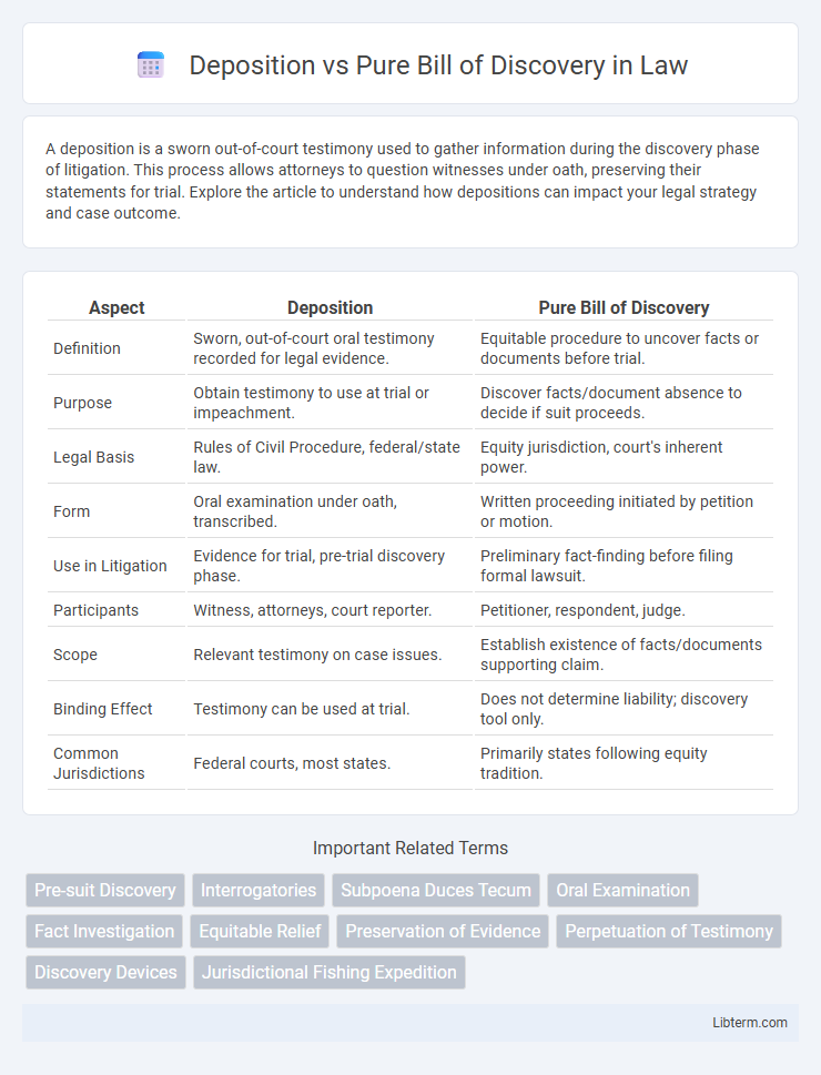 Pure Bill of Discovery vs Deposition in Law - What is The Difference?
