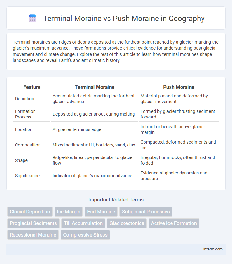 Push Moraine vs Terminal Moraine in Geography - What is The Difference?