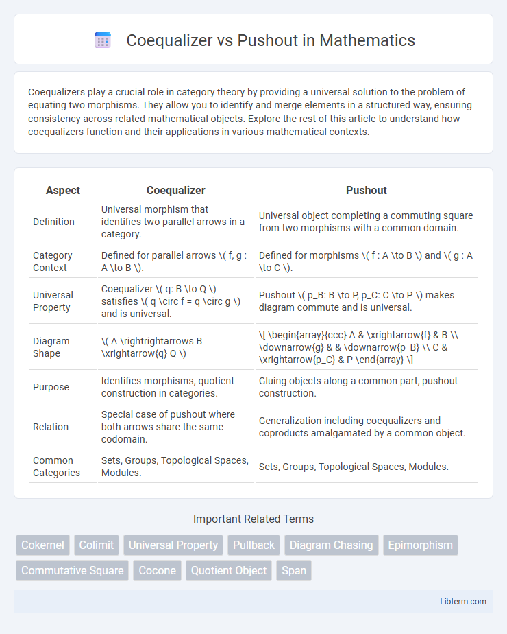 Pushout vs Coequalizer in Mathematics - What is The Difference?