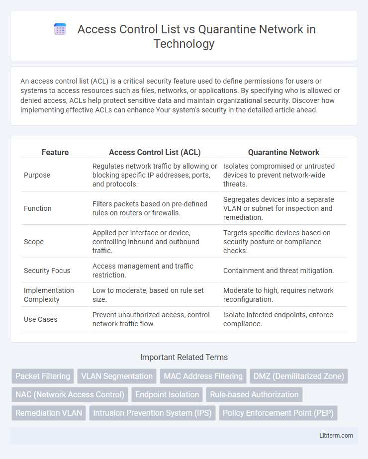 Quarantine Network vs Access Control List in Technology - What is The Difference?