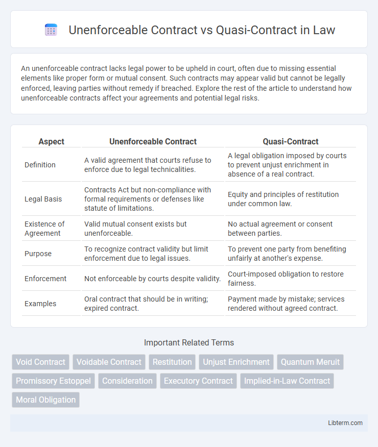 Quasi-Contract vs Unenforceable Contract in Law - What is The Difference?