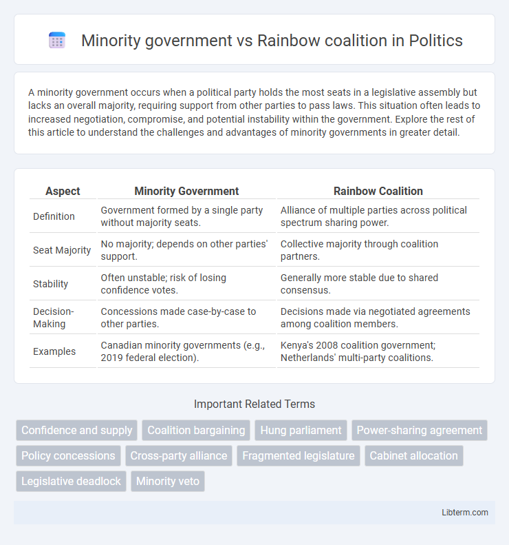 Rainbow coalition vs Minority government in Politics - What is The Difference?