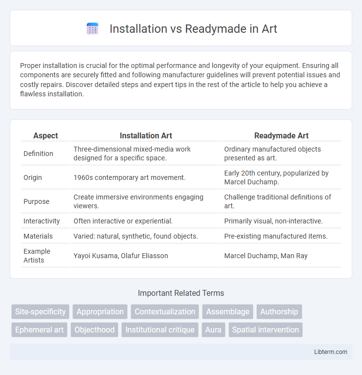Readymade vs Installation in Art - What is The Difference?