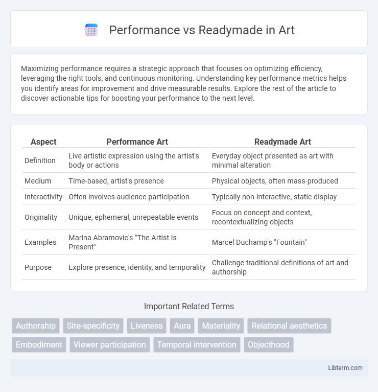 Readymade vs Performance in Art - What is The Difference?