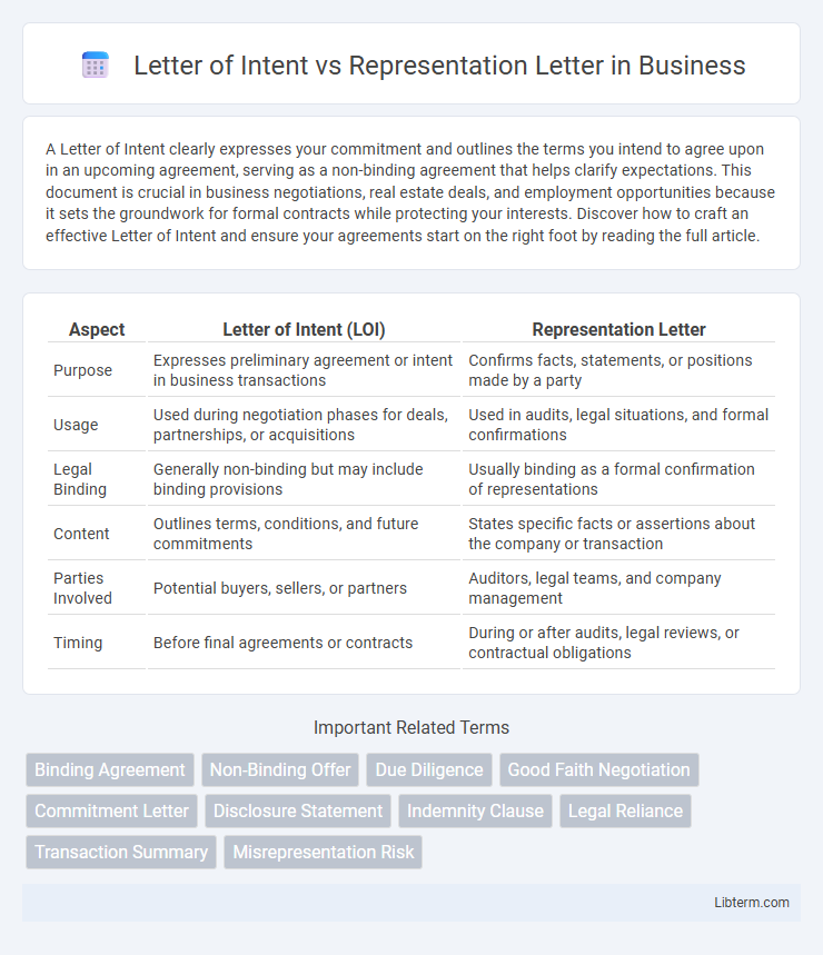 Representation Letter vs Letter of Intent in Business - What is The Difference?