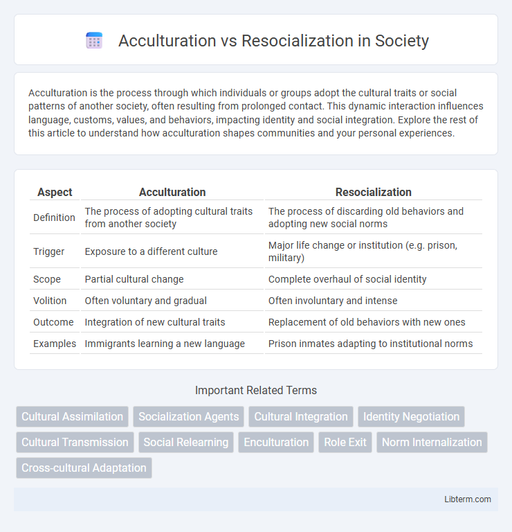 Resocialization vs Acculturation in Society - What is The Difference?