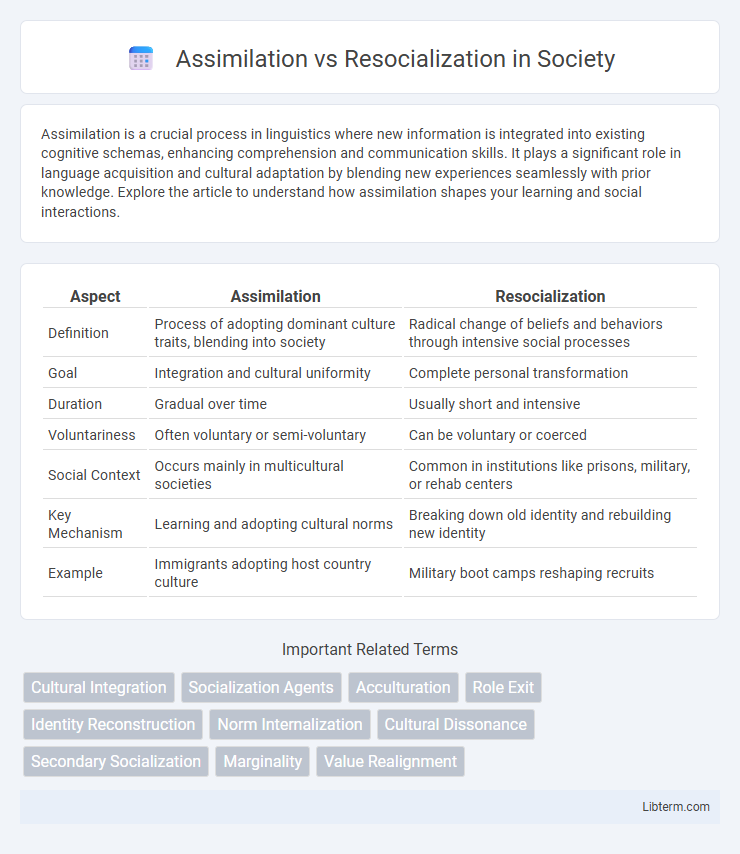 Resocialization vs Assimilation in Society - What is The Difference?
