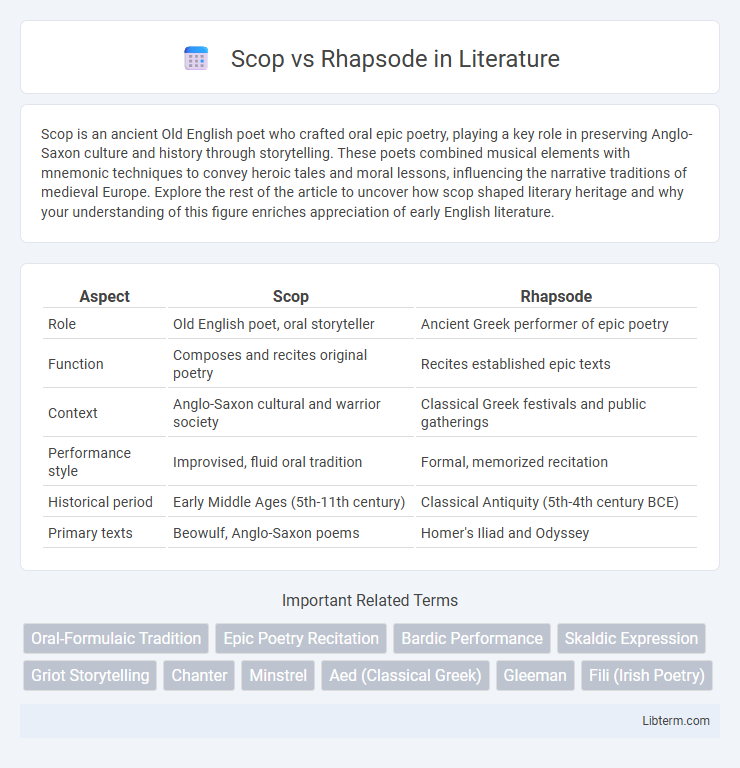 Rhapsode vs Scop in Literature - What is The Difference?