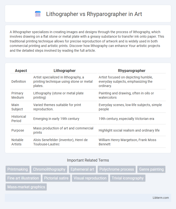 Rhyparographer vs Lithographer in Art - What is The Difference?