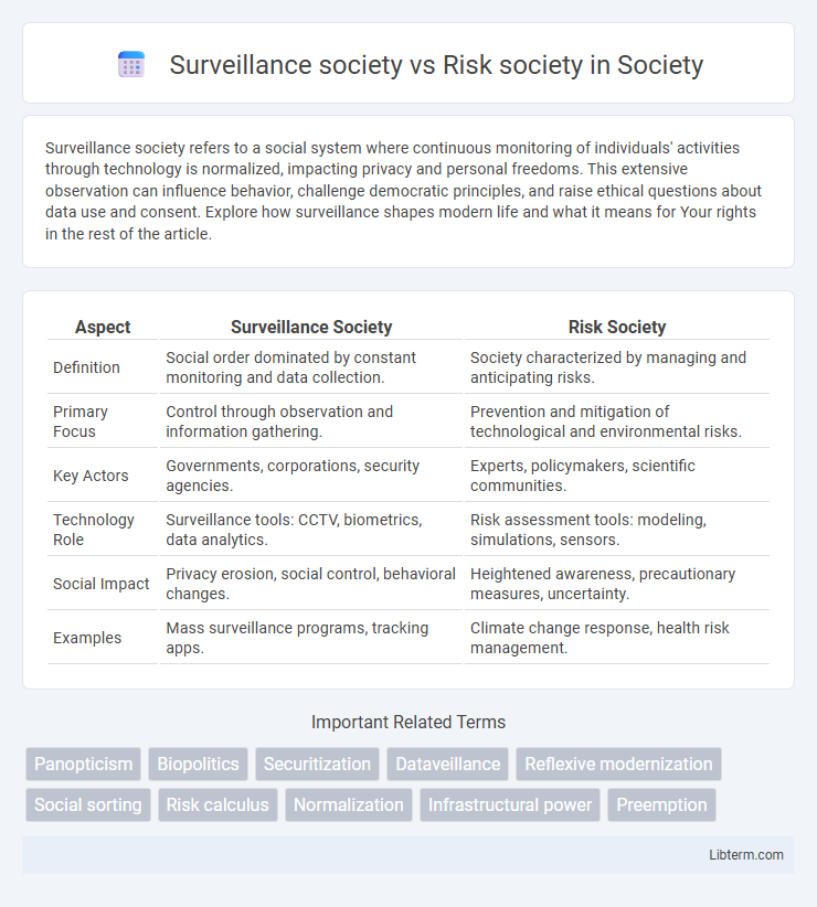 Risk society vs Surveillance society in Society - What is The Difference?