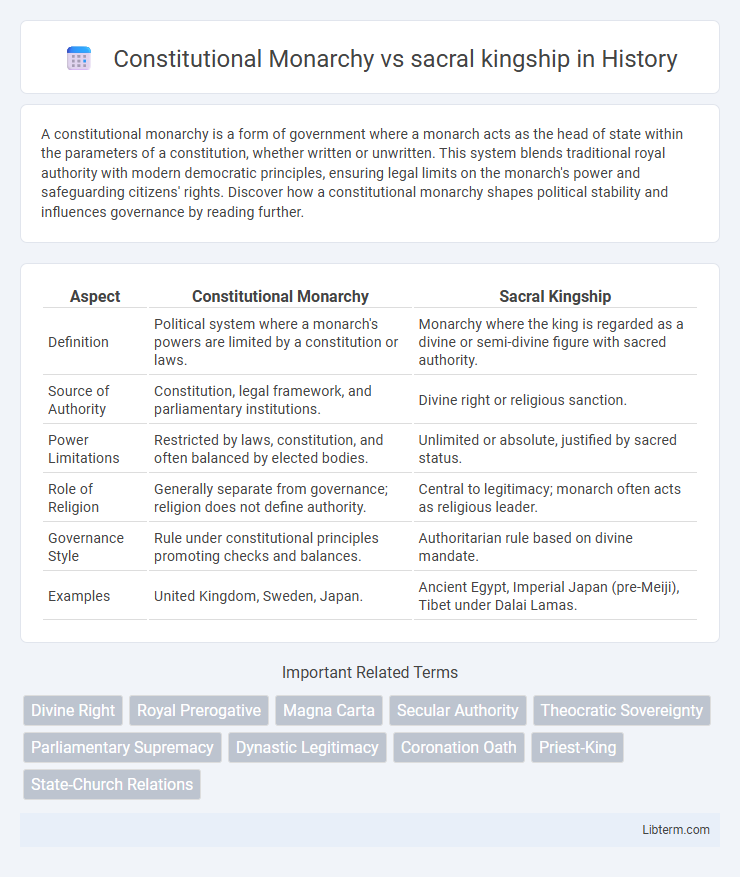 sacral kingship vs Constitutional Monarchy in History - What is The Difference?