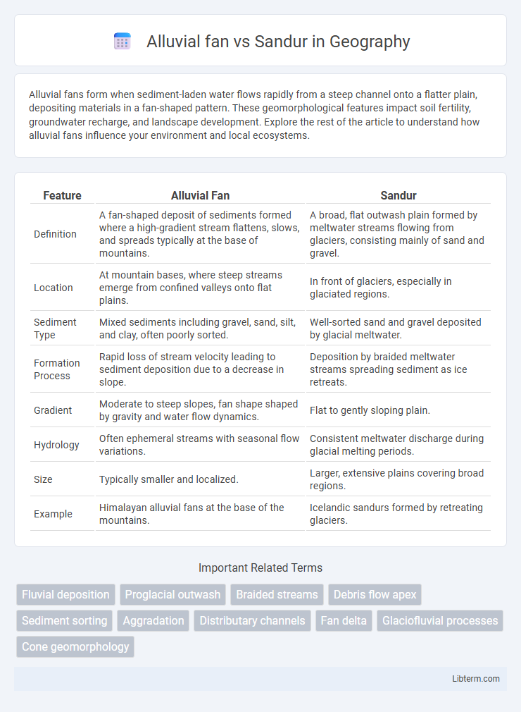 Sandur vs Alluvial fan in Geography - What is The Difference?