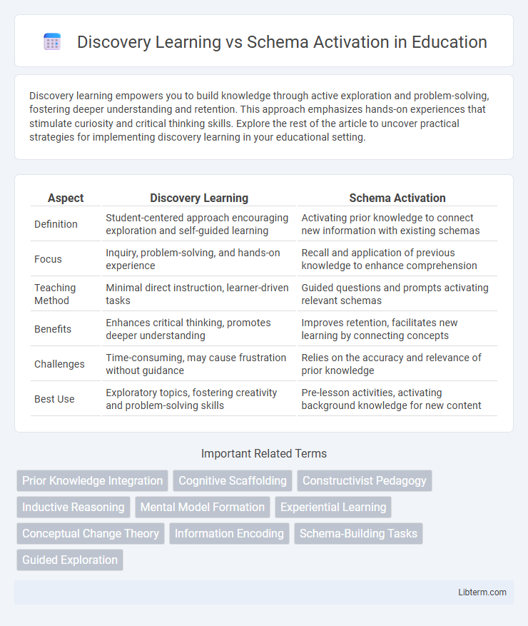 Schema Activation vs Discovery Learning in Education - What is The Difference?