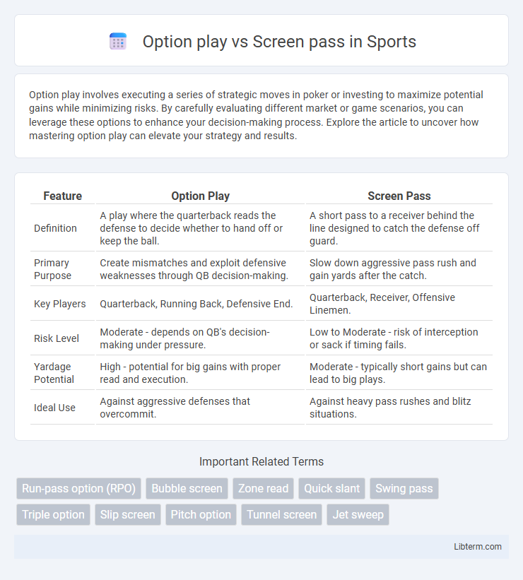 Screen pass vs Option play in Sports - What is The Difference?