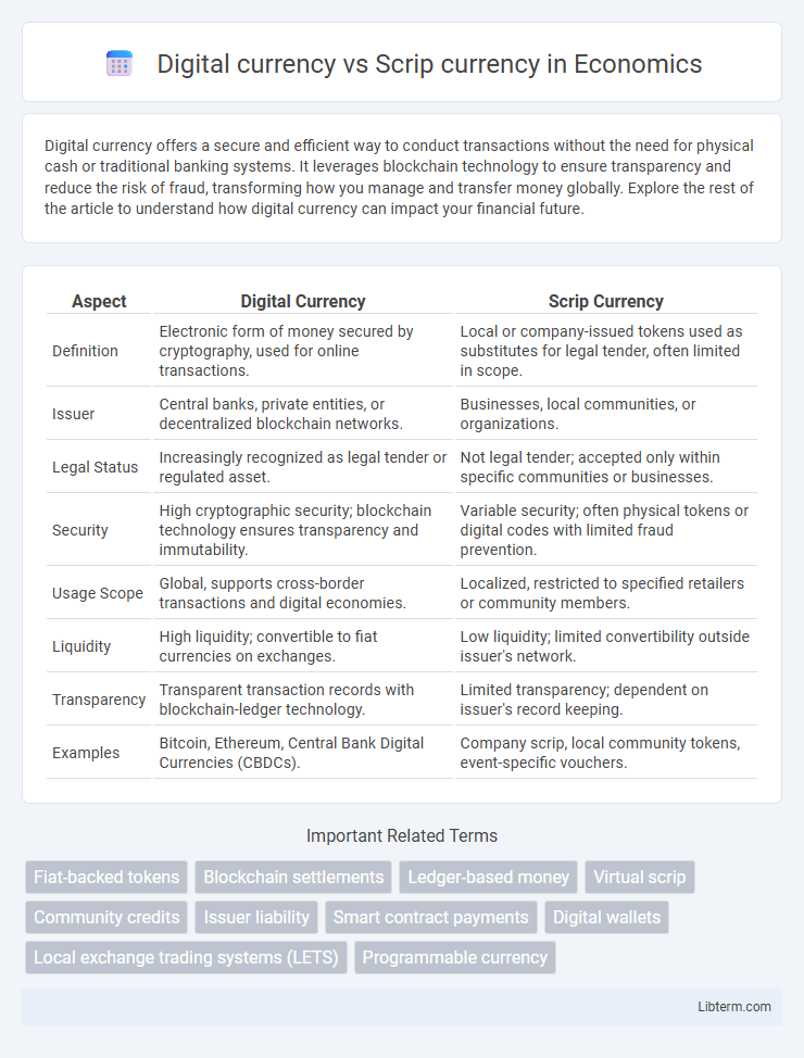 Scrip currency vs Digital currency in Economics - What is The Difference?