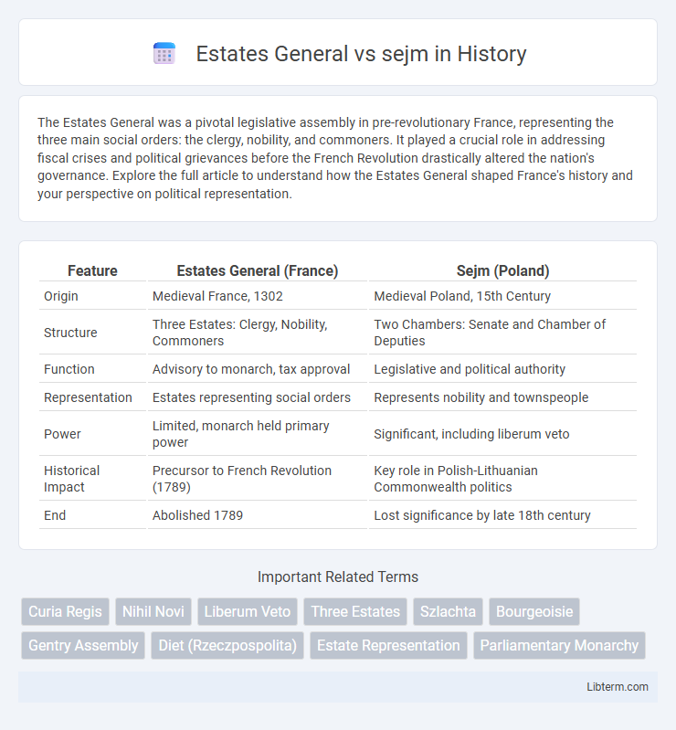 sejm vs Estates General in History - What is The Difference?