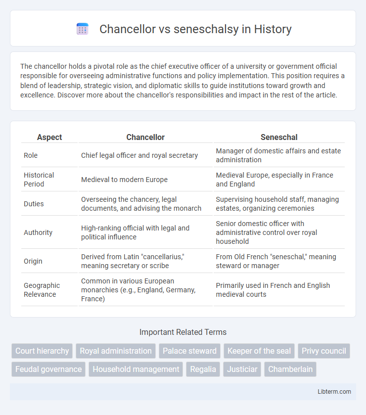 seneschalsy vs Chancellor in History - What is The Difference?