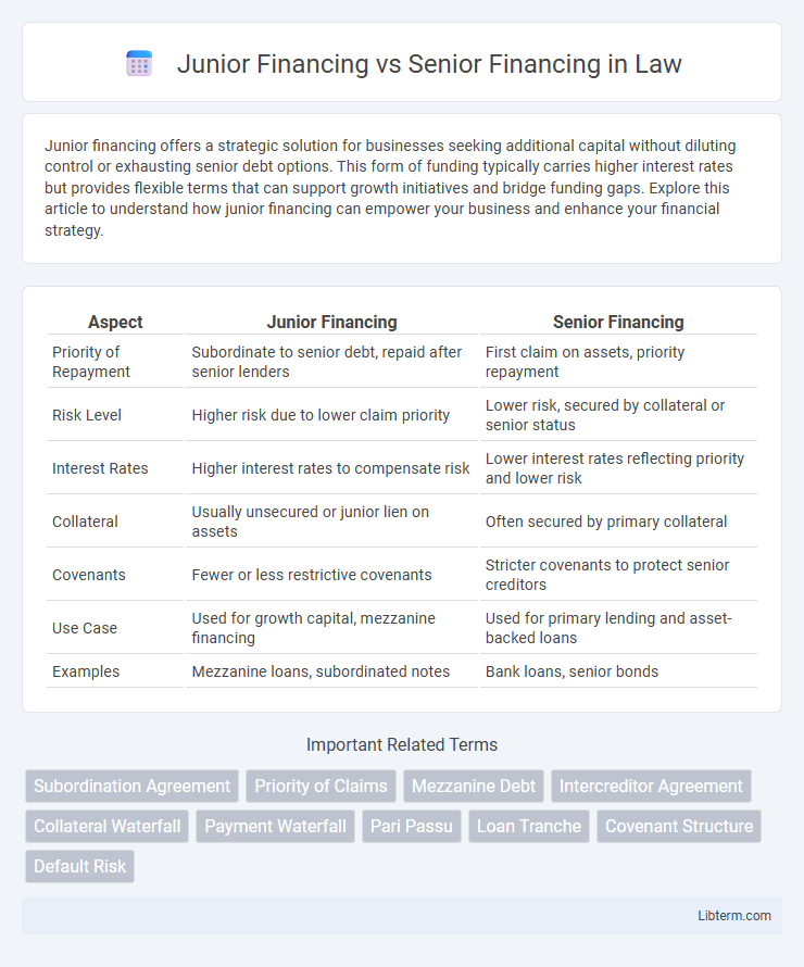 Senior Financing vs Junior Financing in Law - What is The Difference?