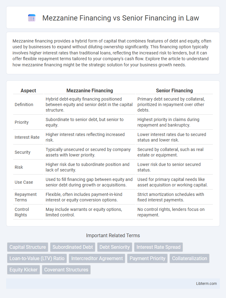 Senior Financing vs Mezzanine Financing in Law - What is The Difference?