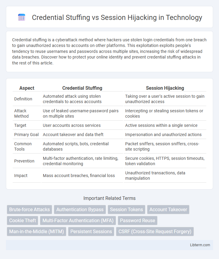 Session Hijacking vs Credential Stuffing in Technology - What is The Difference?