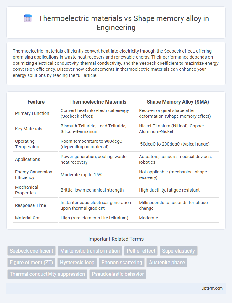 Shape memory alloy vs Thermoelectric materials in Engineering - What is The Difference?