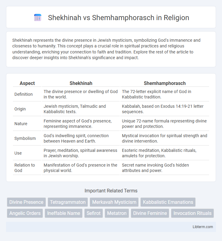 Shemhamphorasch vs Shekhinah in Religion - What is The Difference?