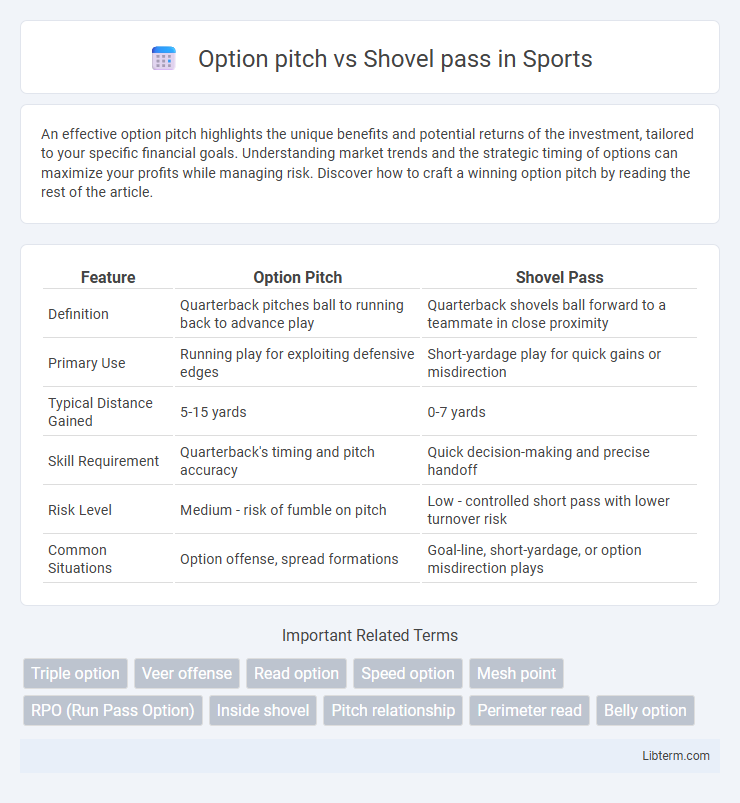 Shovel pass vs Option pitch in Sports - What is The Difference?
