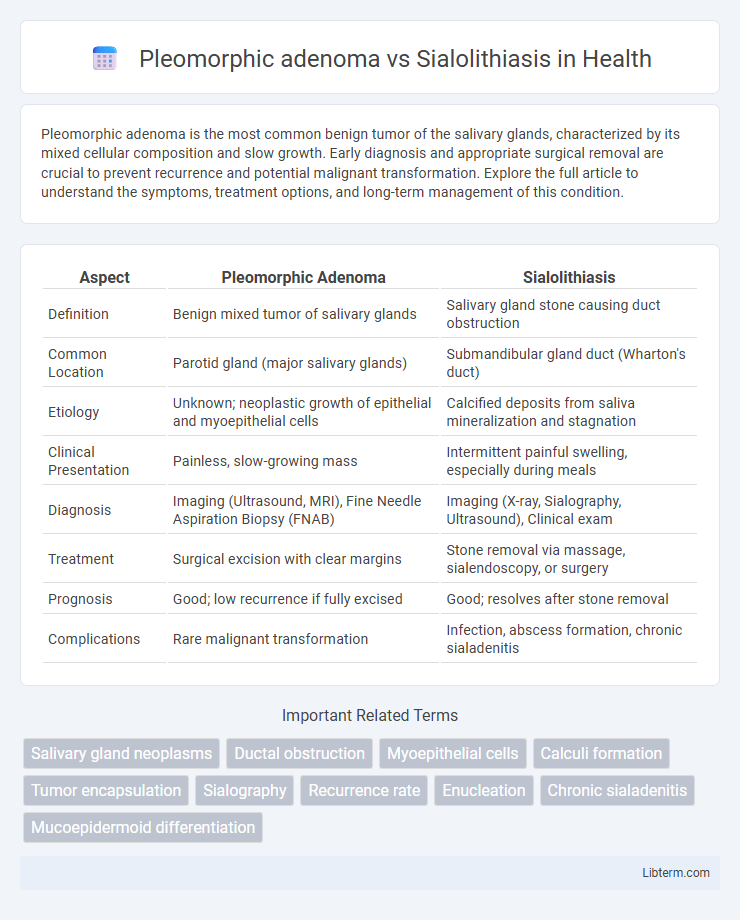 Sialolithiasis vs Pleomorphic adenoma in Health - What is The Difference?