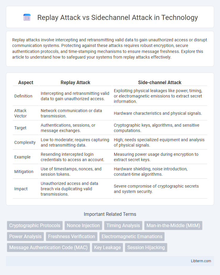 Sidechannel Attack vs Replay Attack in Technology - What is The Difference?