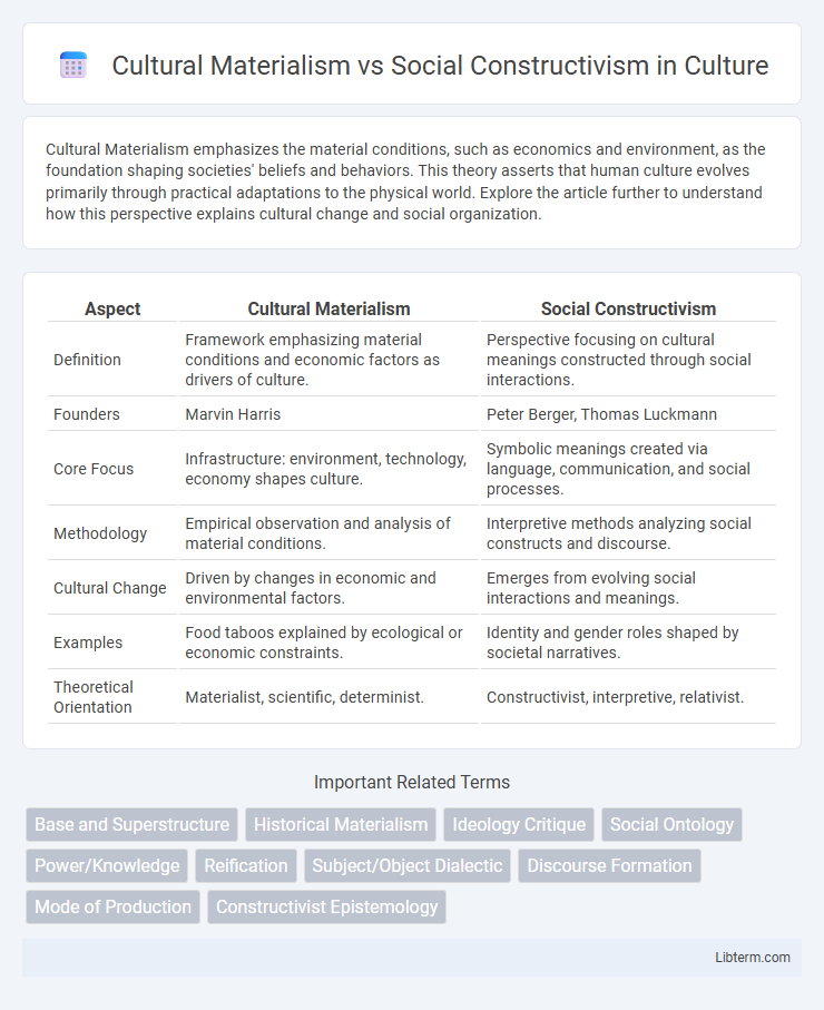 Social Constructivism vs Cultural Materialism in Culture - What is The Difference?