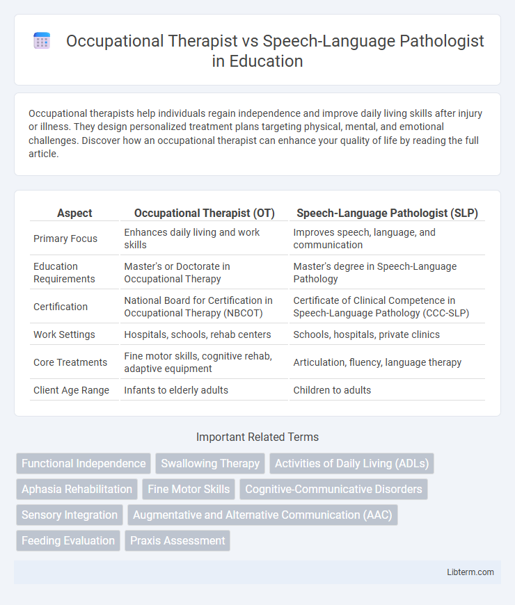 Speech-Language Pathologist vs Occupational Therapist in Education - What is The Difference?