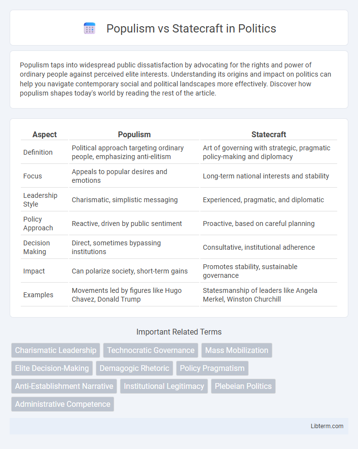 Statecraft vs Populism in Politics - What is The Difference?