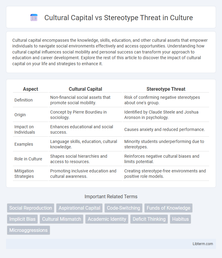 Stereotype Threat vs Cultural Capital in Culture - What is The Difference?