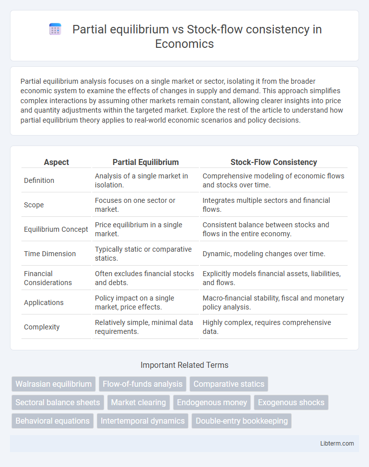 Stock-flow consistency vs Partial equilibrium in Economics - What is The Difference?