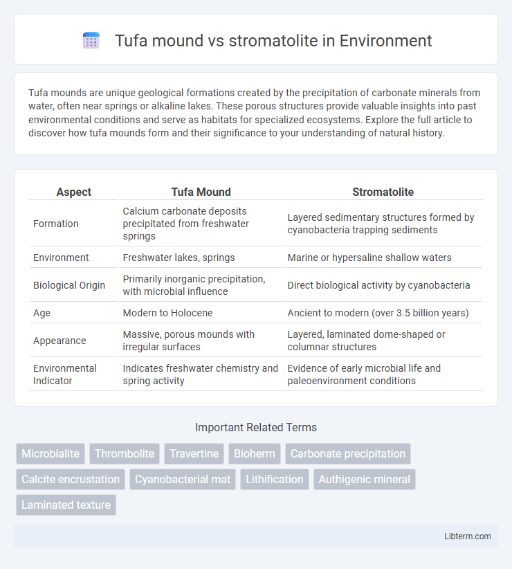 stromatolite vs Tufa mound in Environment - What is The Difference?