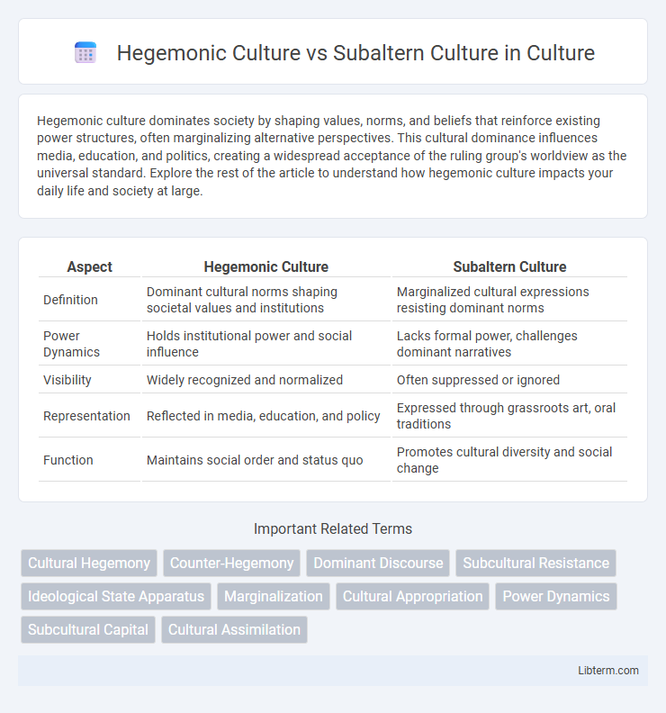 Subaltern Culture vs Hegemonic Culture in Culture - What is The Difference?
