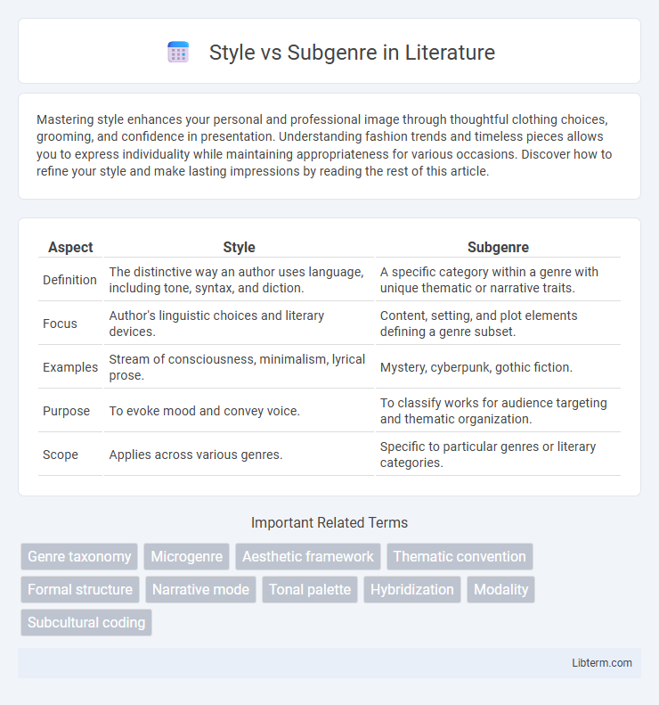 Subgenre vs Style in Literature - What is The Difference?