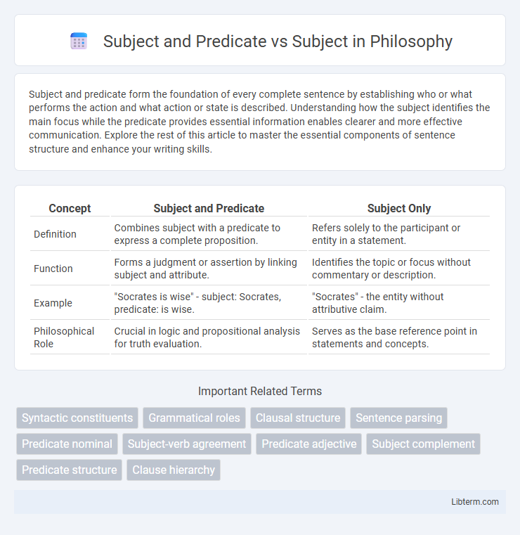 Subject vs Subject and Predicate in Philosophy - What is The Difference?