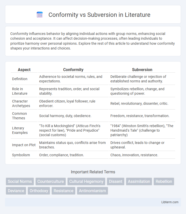 Subversion vs Conformity in Literature - What is The Difference?