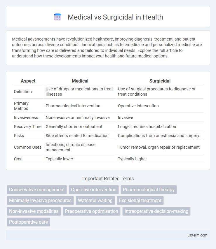 Surgicidal vs Medical in Health - What is The Difference?