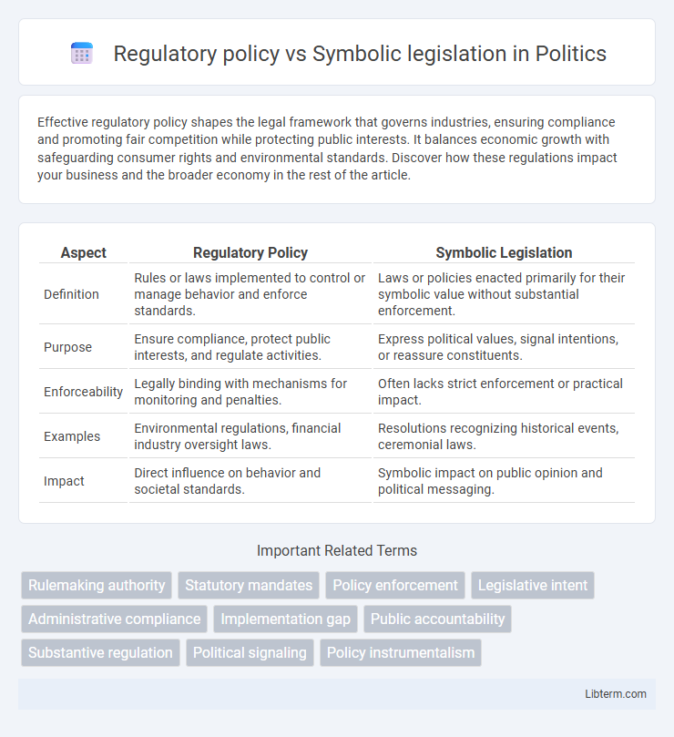 Symbolic legislation vs Regulatory policy in Politics - What is The Difference?