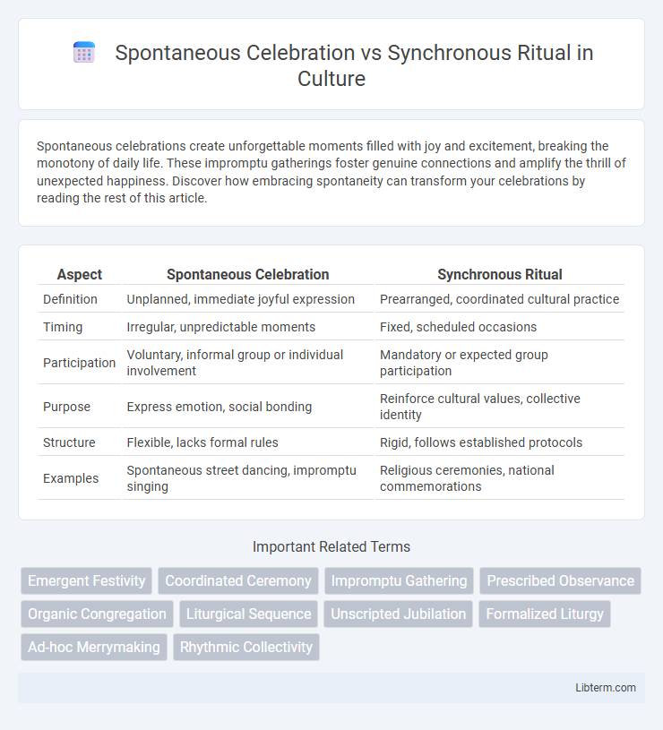 Synchronous Ritual vs Spontaneous Celebration in Culture - What is The Difference?