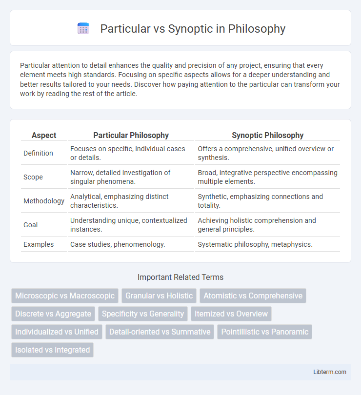 Synoptic vs Particular in Philosophy - What is The Difference?
