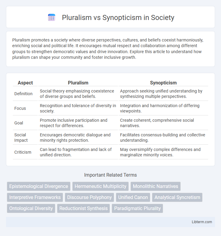Synopticism vs Pluralism in Society - What is The Difference?