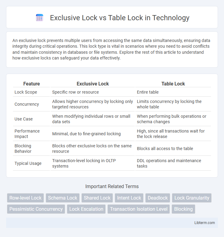 Table Lock vs Exclusive Lock in Technology - What is The Difference?