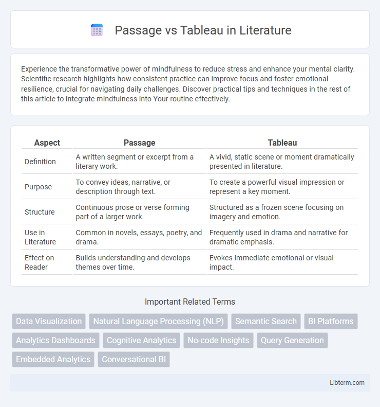 Tableau vs Passage in Literature - What is The Difference?