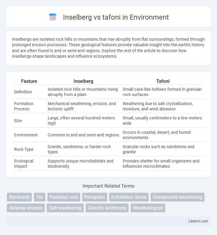 tafoni vs Inselberg in Environment - What is The Difference?
