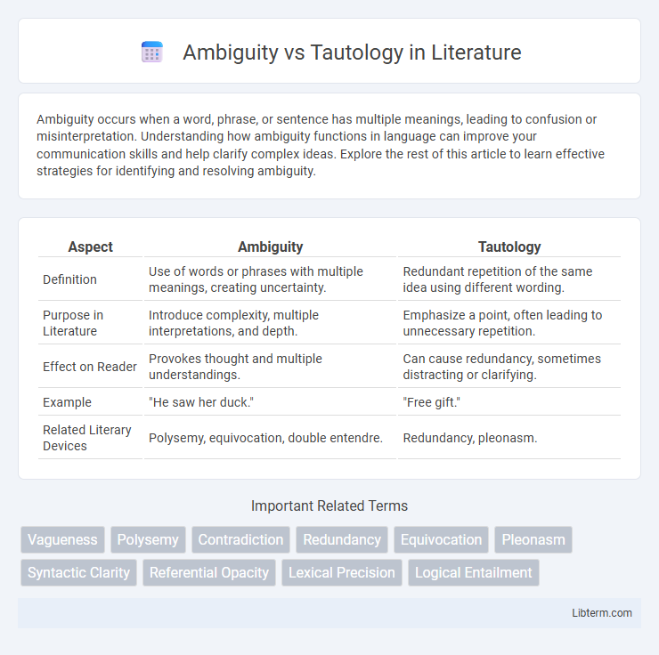 Tautology vs Ambiguity in Literature - What is The Difference?
