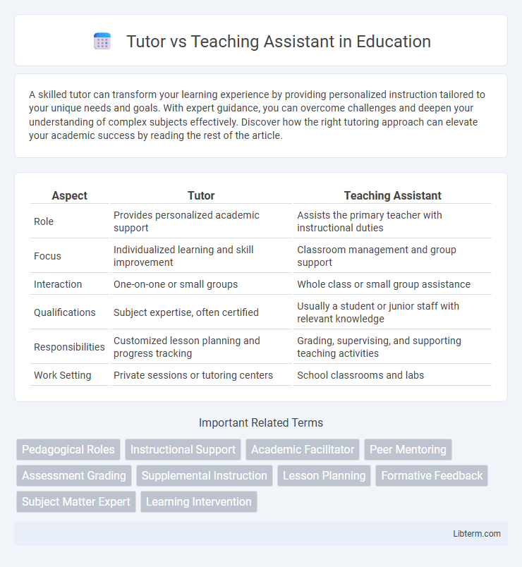 Teaching Assistant vs Tutor in Education - What is The Difference?